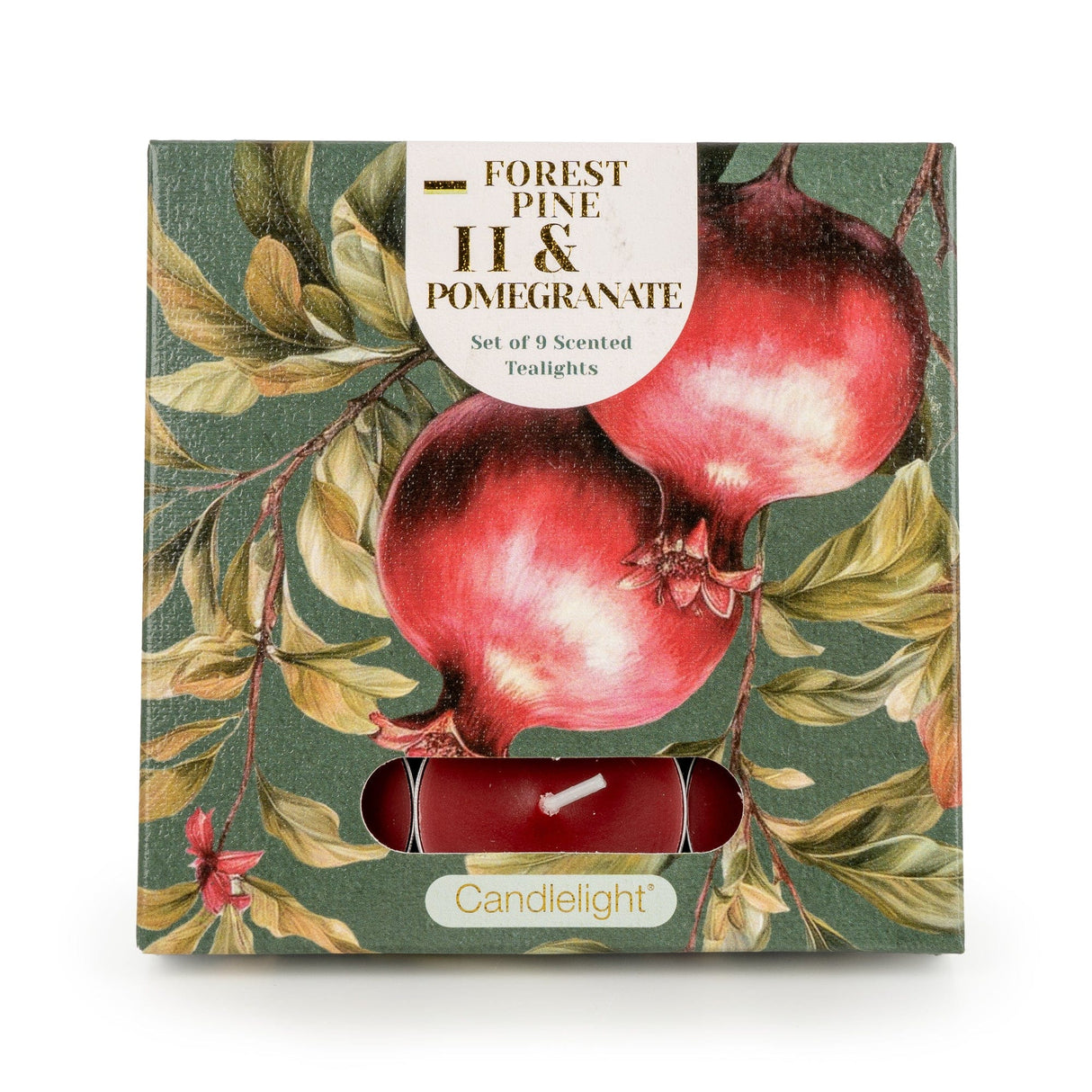 Candlelight Set of 9 Tealights - Forest Pine & Pomegranate
