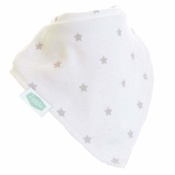 Ziggle Baby Bandanna Dribble Bib Set - Grey & White