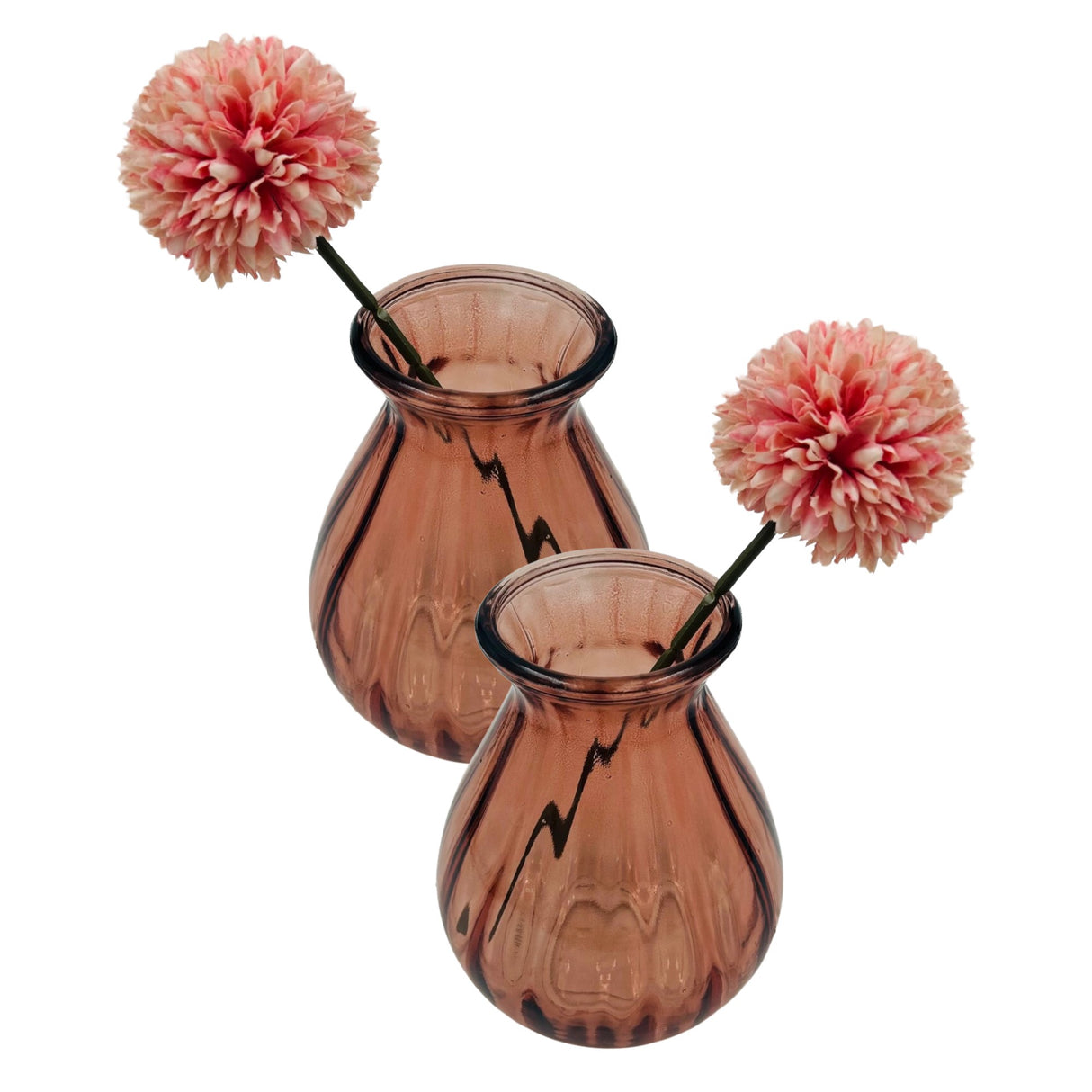 Pale Glass Collection Medium Flute Vase Set of 2 - Various Colours