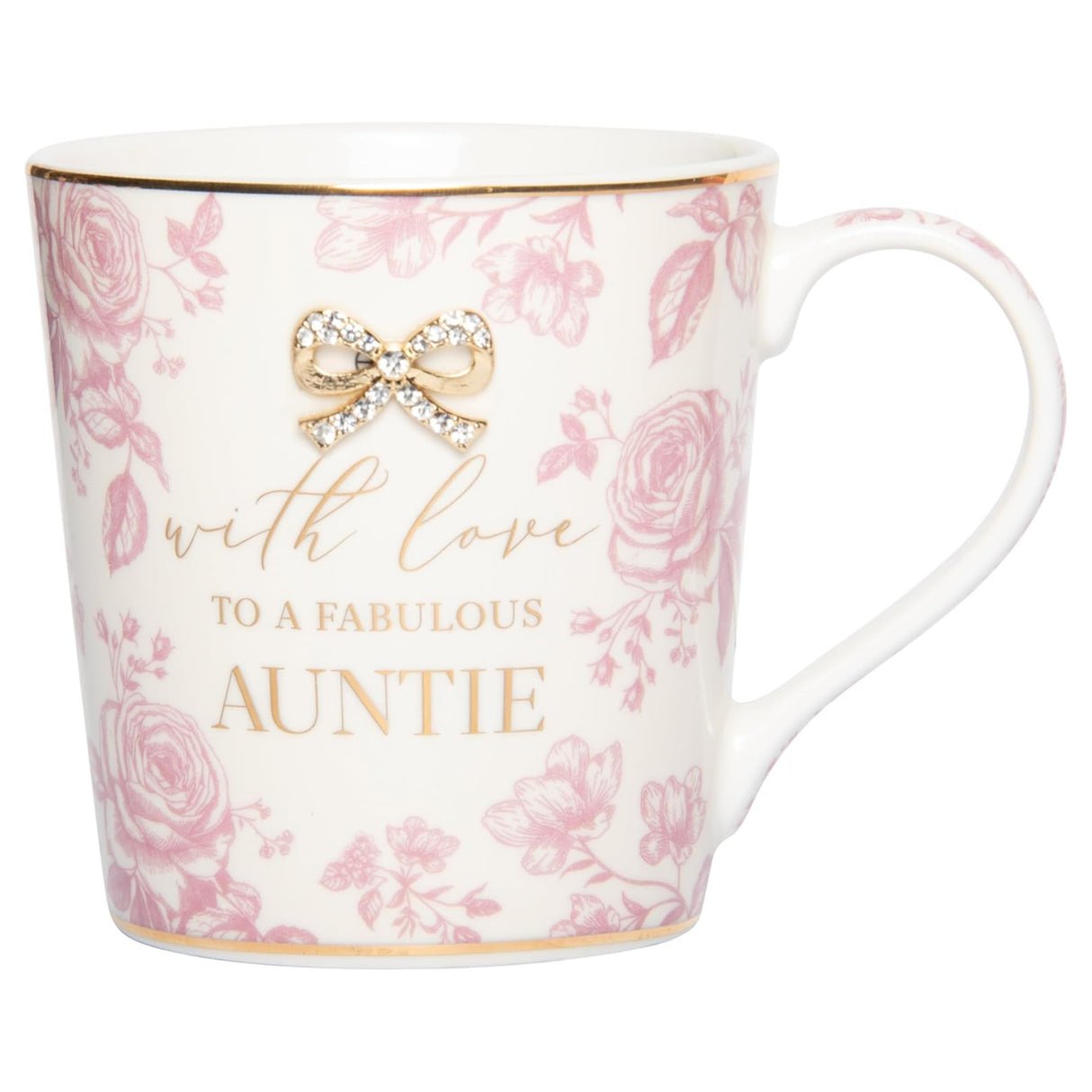 Fine China Mug with Bow embellishment - Auntie