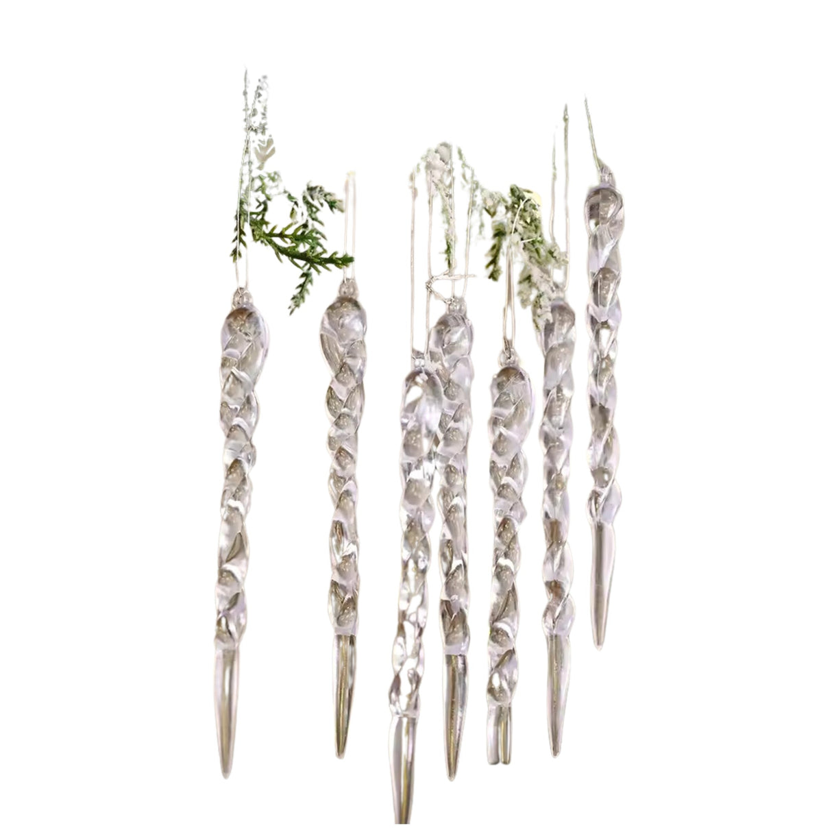 Woodside Home Living Christmas Tree Hanging Decorations - Icicle Pack of 12