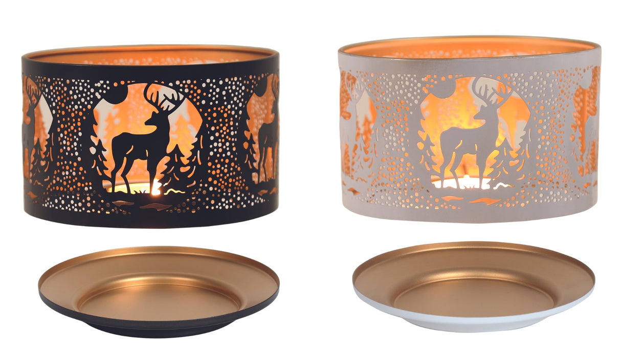 Stag Silhouette Candle Lamp Shade & plate set