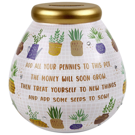 Pot of Dreams Money Box Savings Jar - Gardening Fund