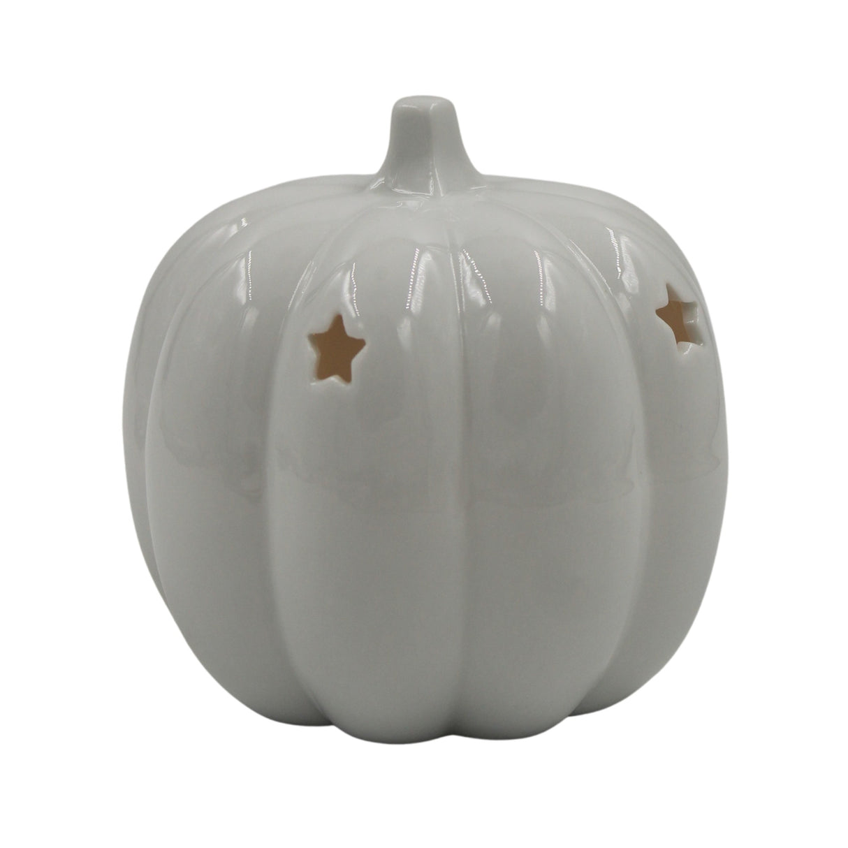 white pumpkin tealight holder back