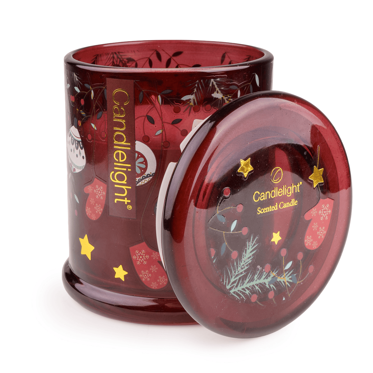 Candlelight Large Glass Jar Candle - Christmas Stockings & Baubles