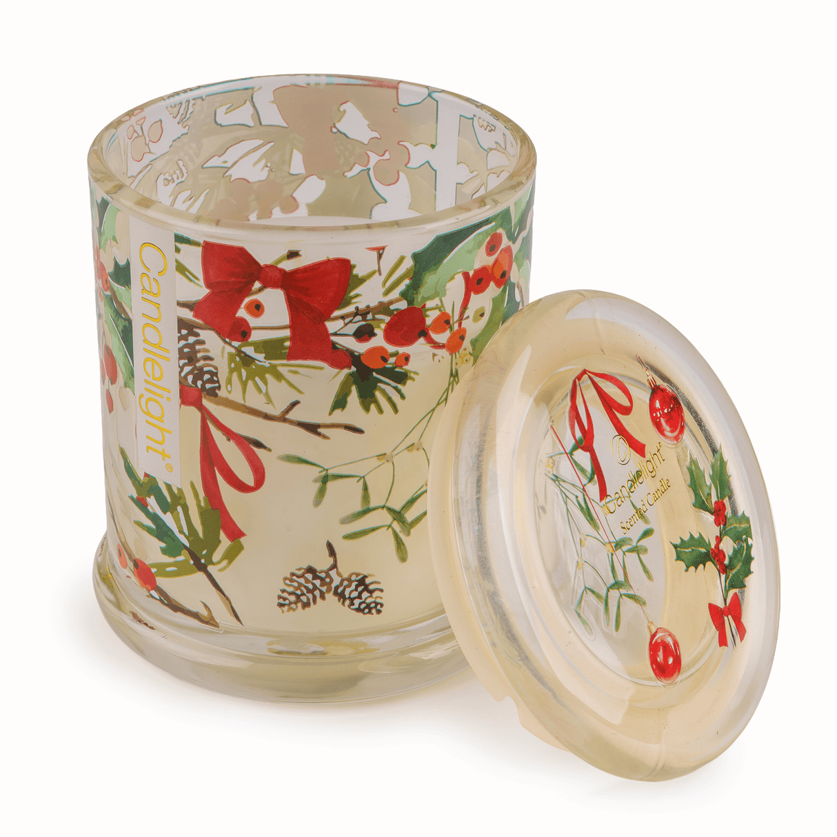 Candlelight Large Glass Jar Candle - Christmas Ribbons & Bows