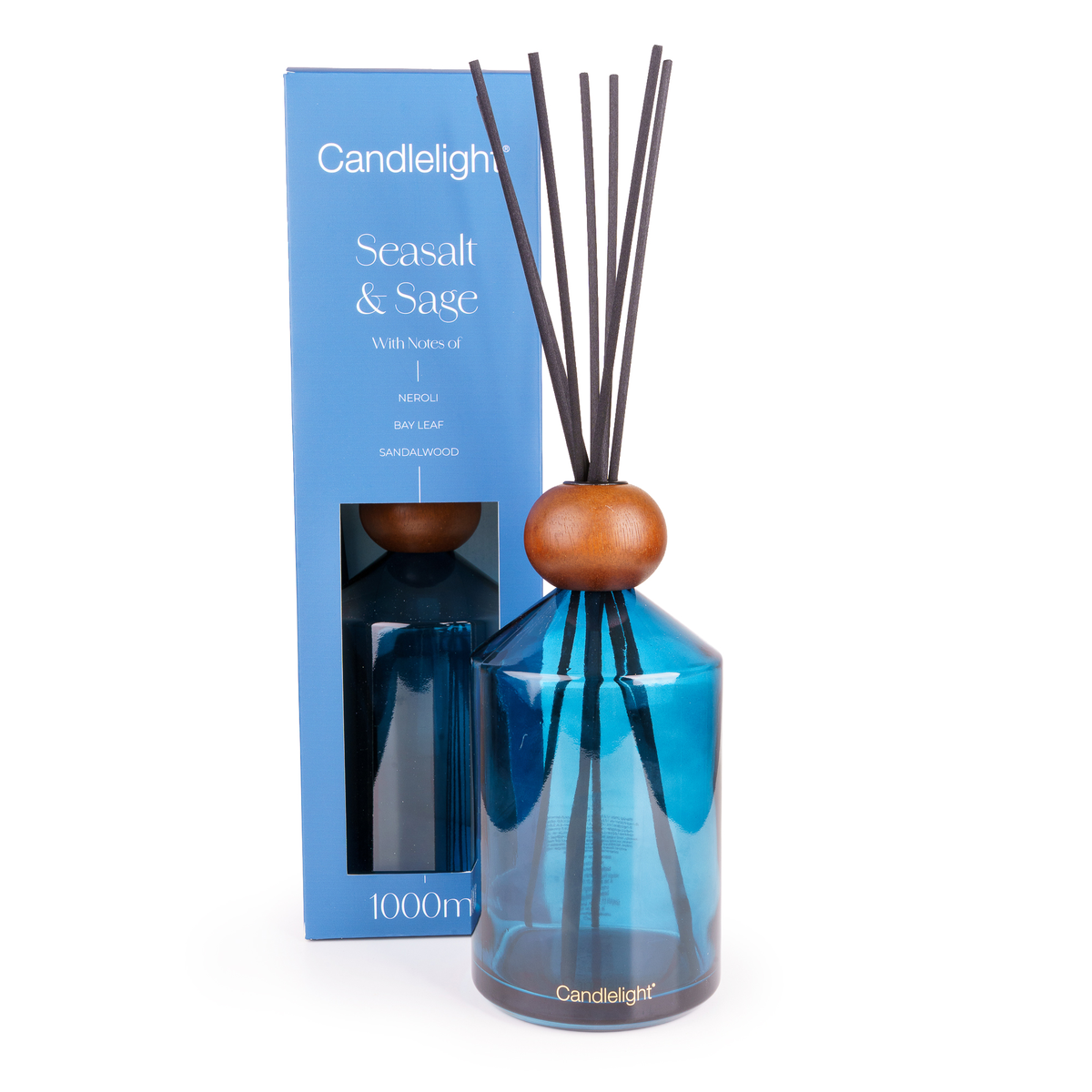 Candlelight 1000ml Geometric Reed Diffuser - Seasalt & Sage