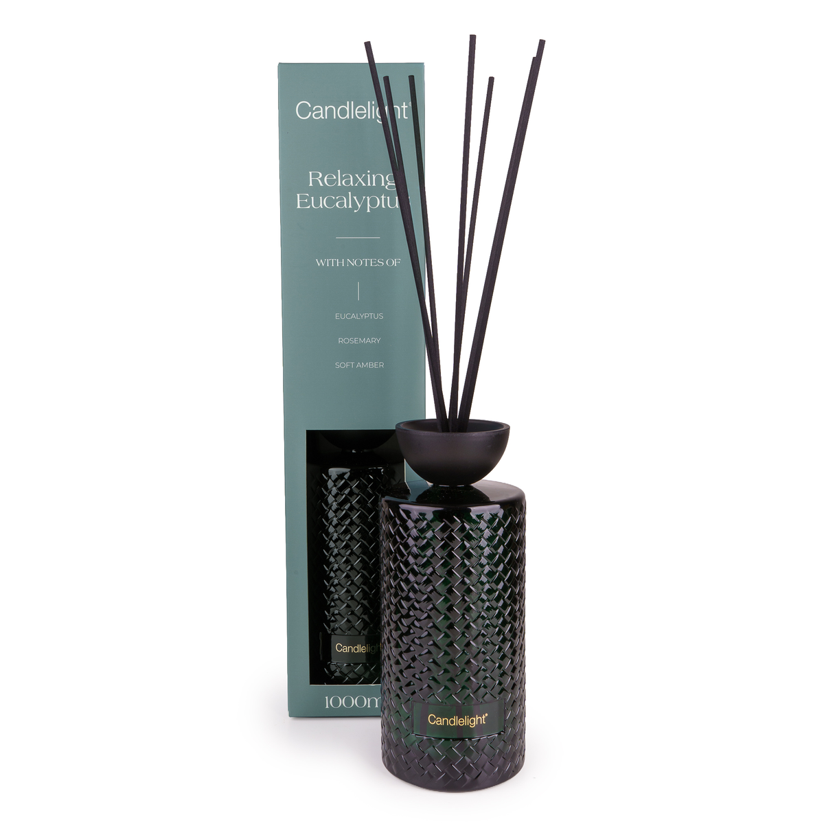 Candlelight 1000ml Embossed Reed Diffuser - Relaxing Eucalyptus