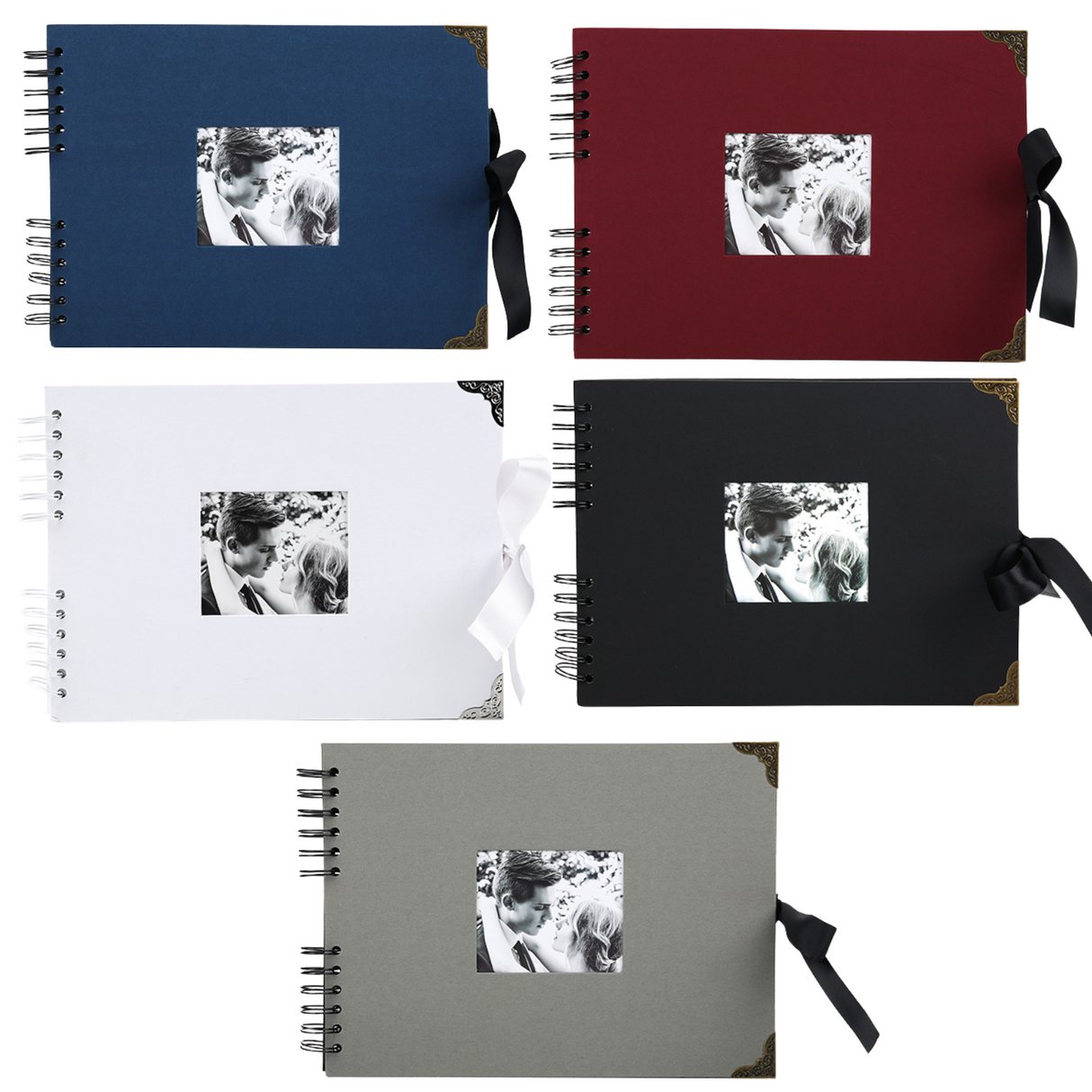 Woodside Home Living Metal Corner Scrap Book Style Photo Album 29cm x 21.5cm - Various Colours