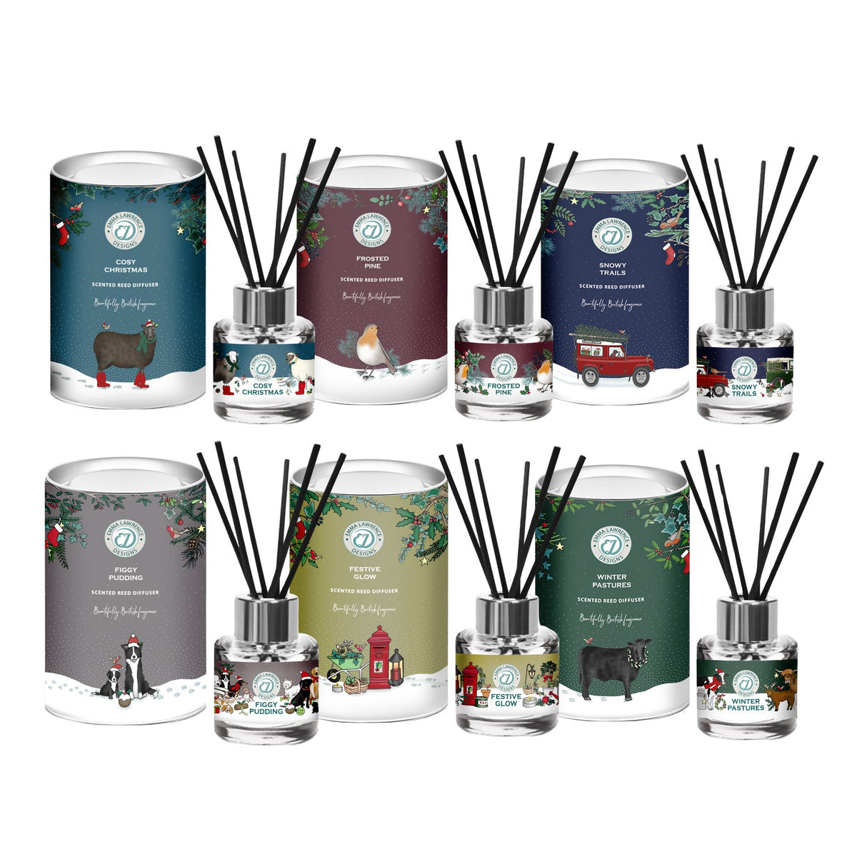 Emma Lawrence Christmas Reed Diffuser - Various Festive Fragrances