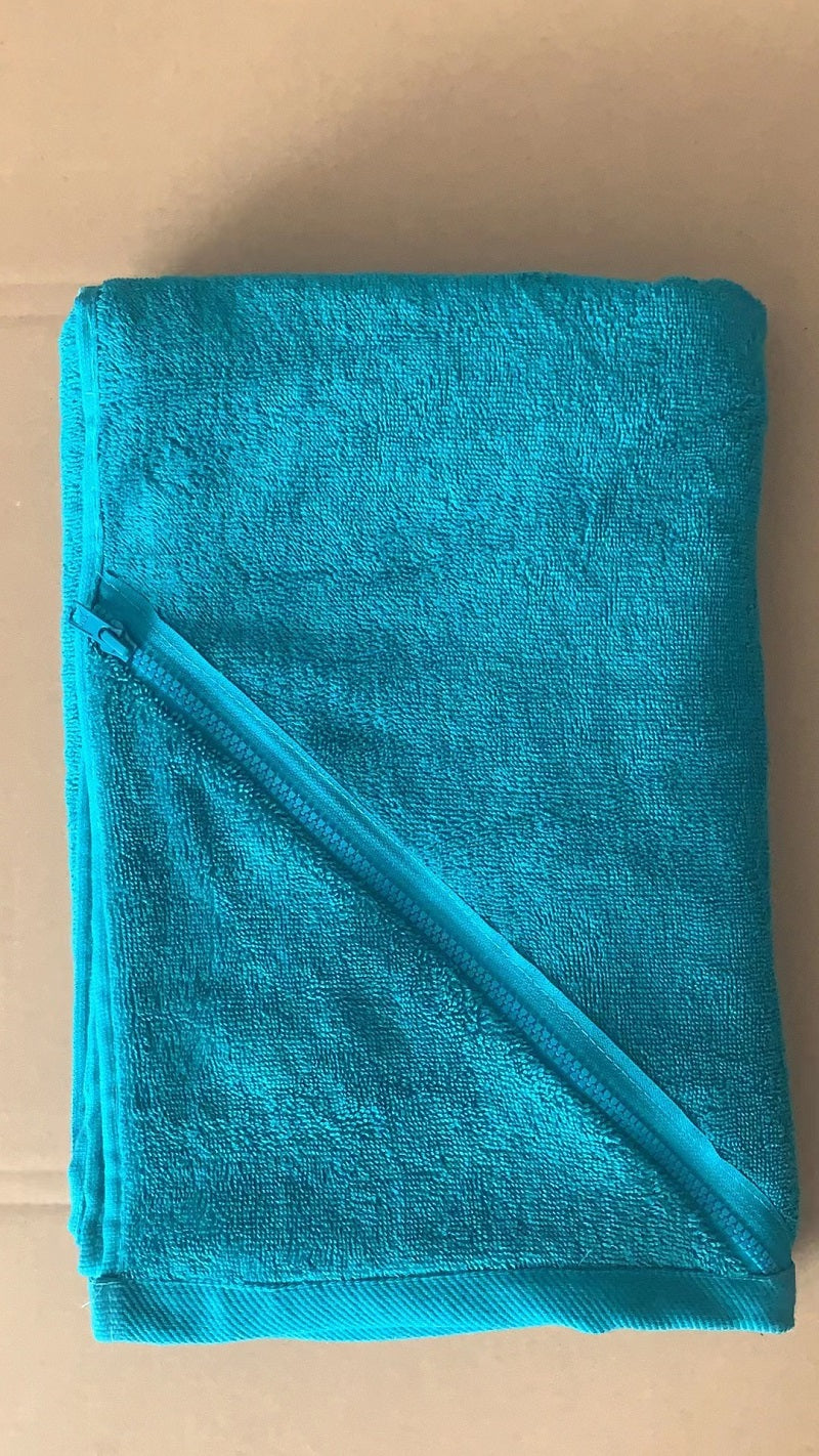Yoga Gym Exercise/Beach Holiday Towel with Hidden Section - Various Colours