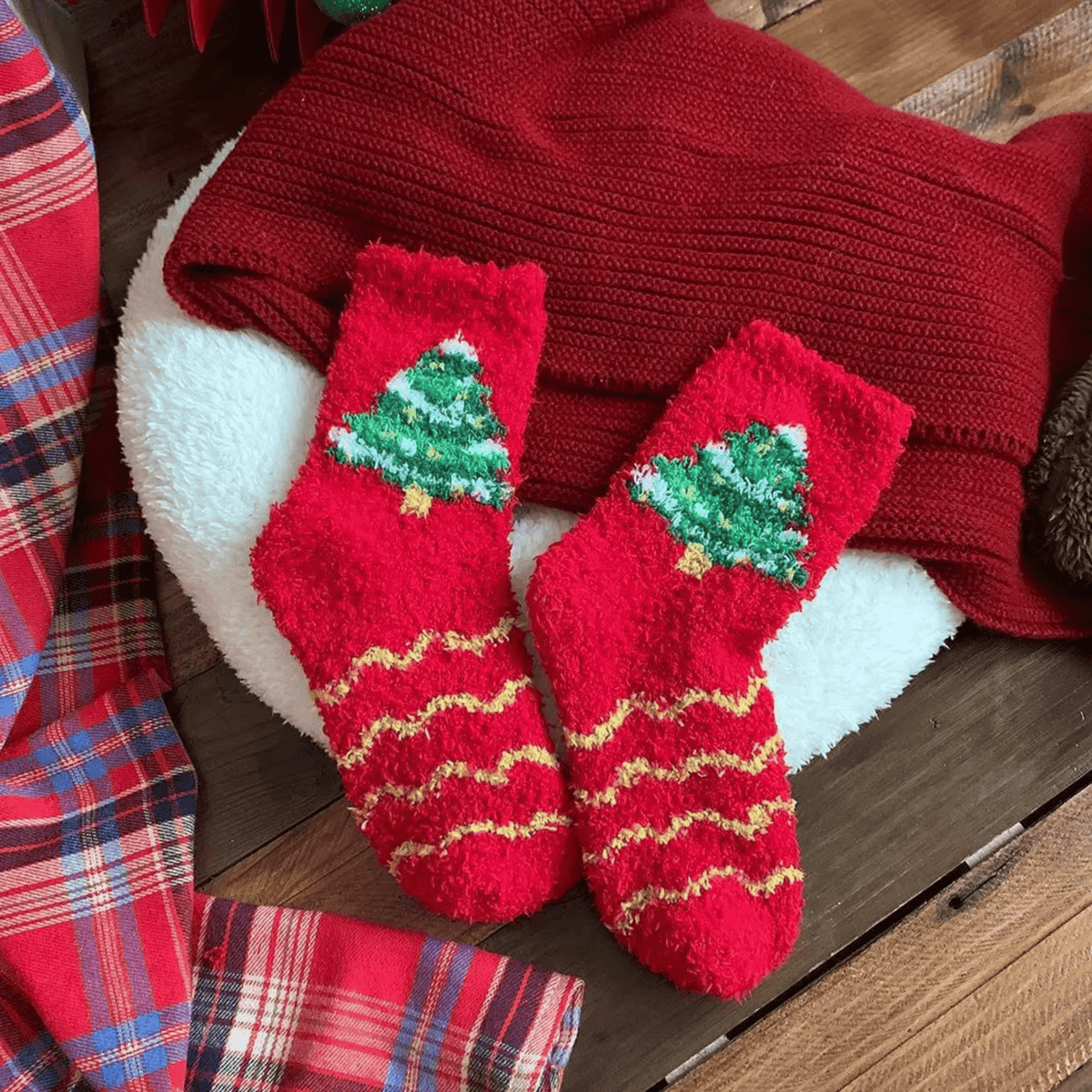 Fluffy Christmas Socks - Various Designs