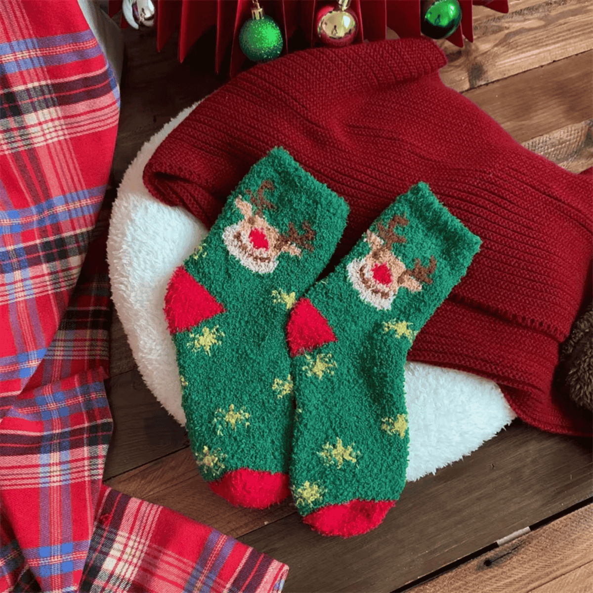 Fluffy Christmas Socks - Various Designs