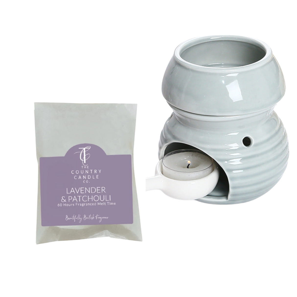 Wax Melt Burner with Tea Light Spoon - Free Country Candle Wax Melt