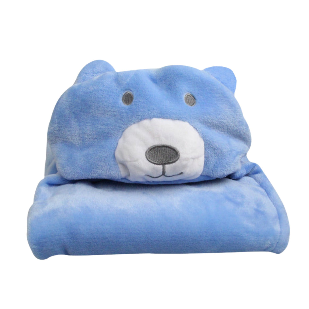 Woodside Home Living Teddy Bear Hooded Baby Blanket - blue
