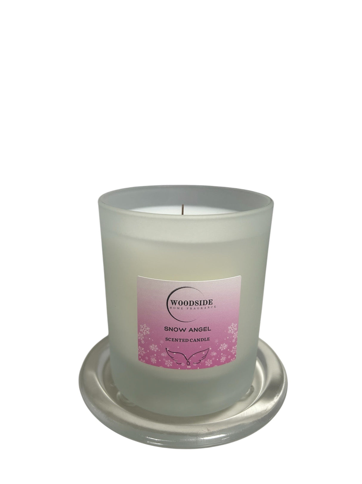 Woodside Home Fragrance Wooden Wick Glass Scented Candle snow angel