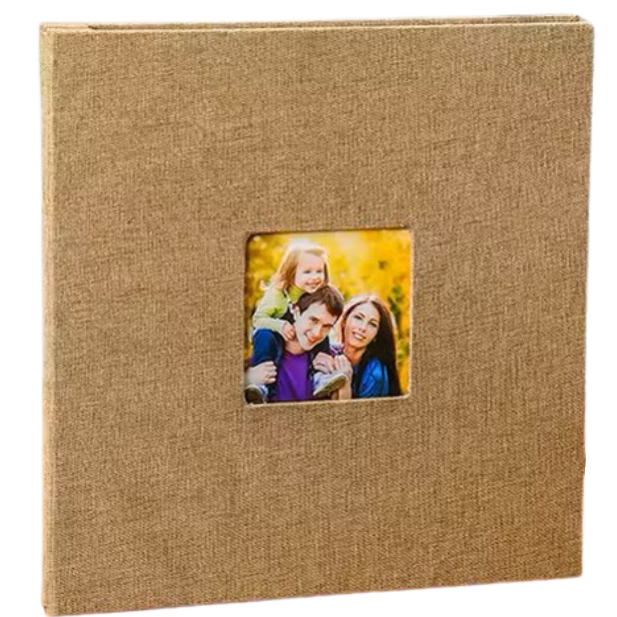 Woodside Home Living Linen Cover Photo Album/Scrap Book, light brown