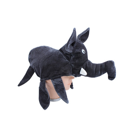 Elephant Animal Fancy Dress Hat (Dark Grey)