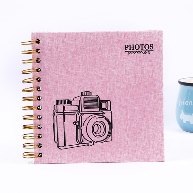 Woodside Home Living Linen Cover Scrap Book Style Photo Album 17cm x 17cm - pink