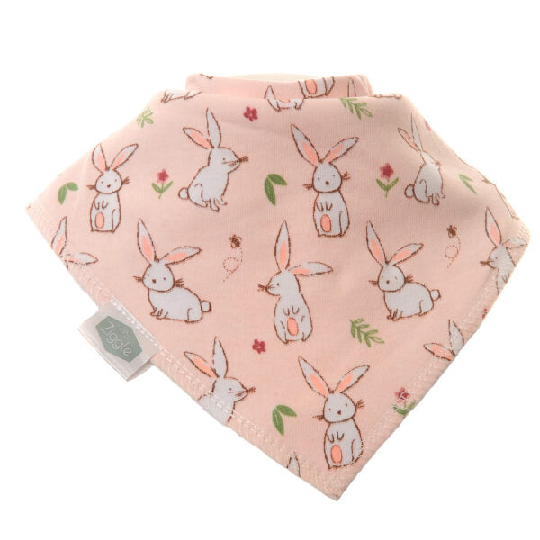 Ziggle Baby Bandanna Dribble Bib Set - Bunnies