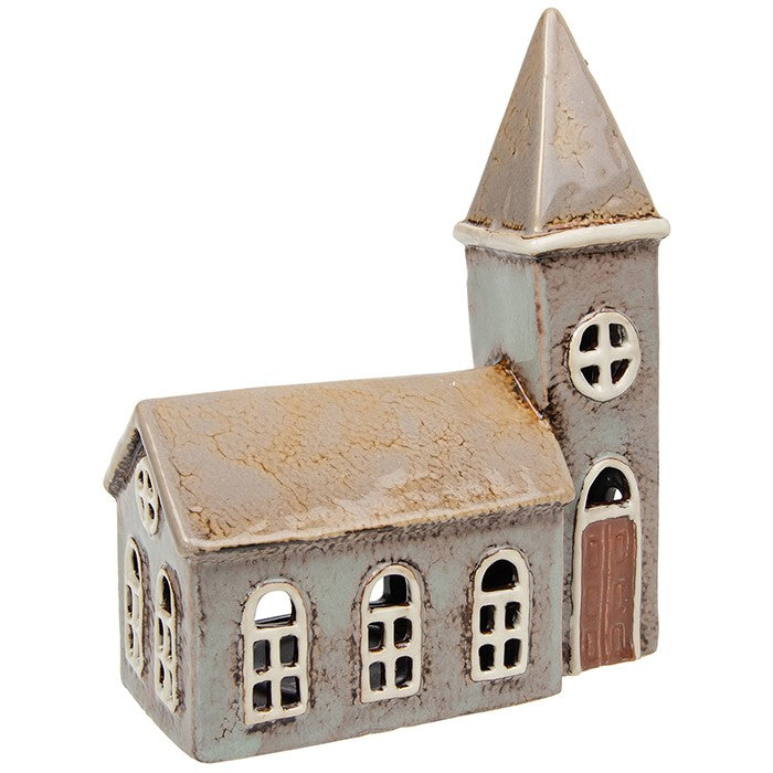 Village Pottery Tea Light Holder - Large Church