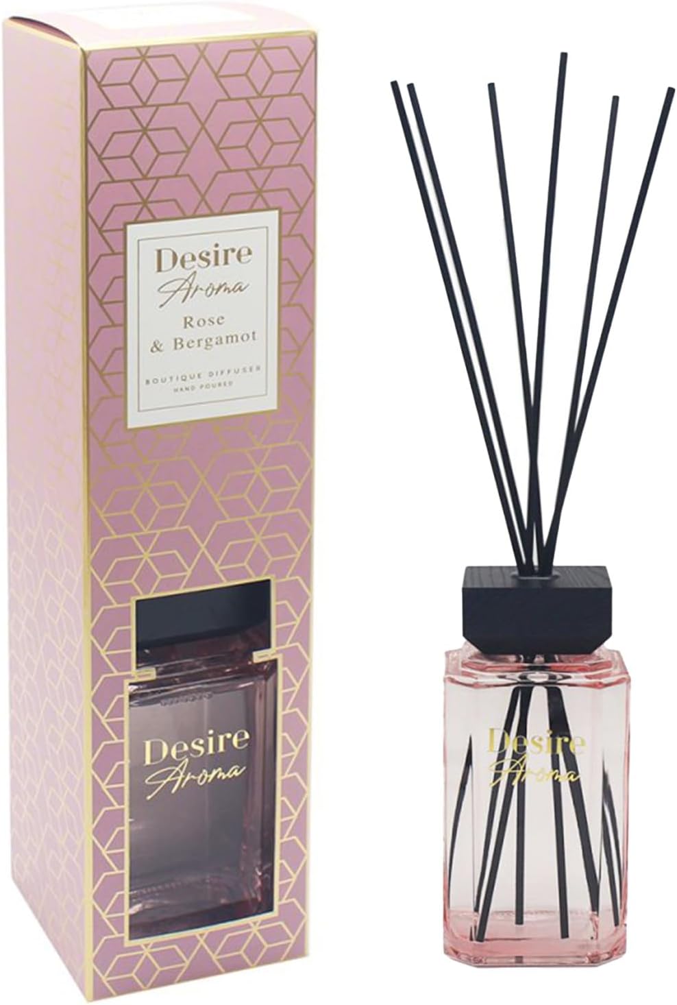 Desire Aroma Square Reed Diffuser 1 Litre - Rose & Bergamot