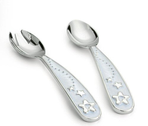 Silver Options Fork & Spoon Gift Set - Baby Boy