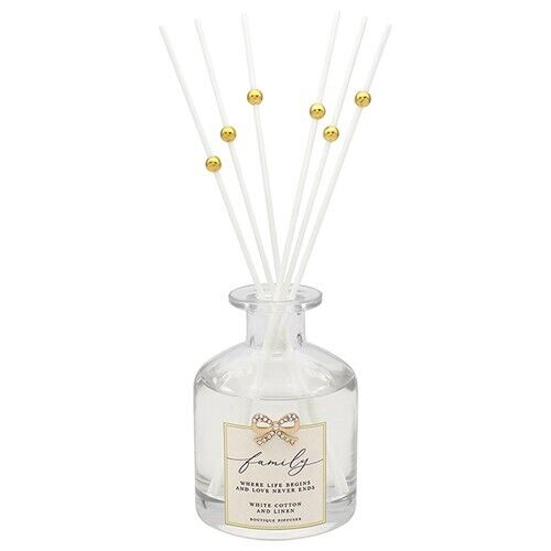 Boutique Reed Diffuser with Encrusted Bow Embellishment - Family Friend Love