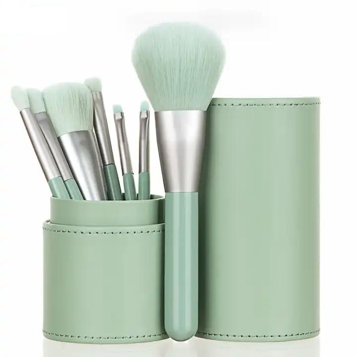 7 Piece Travel Make Up Brush Set in Cylinder Case - Various Colours