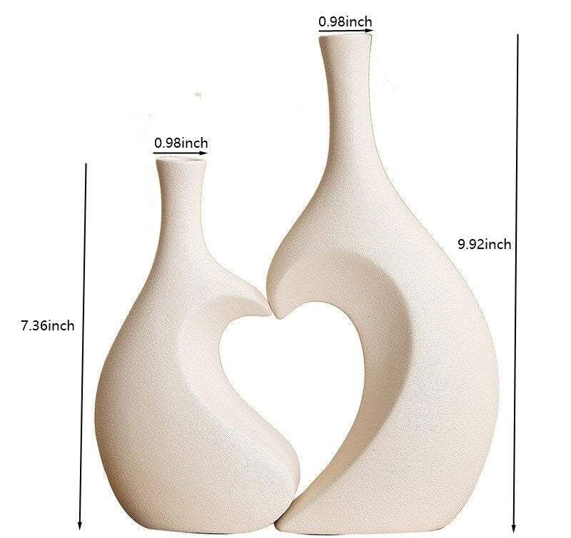 Woodside Home Living Heart Vase Set