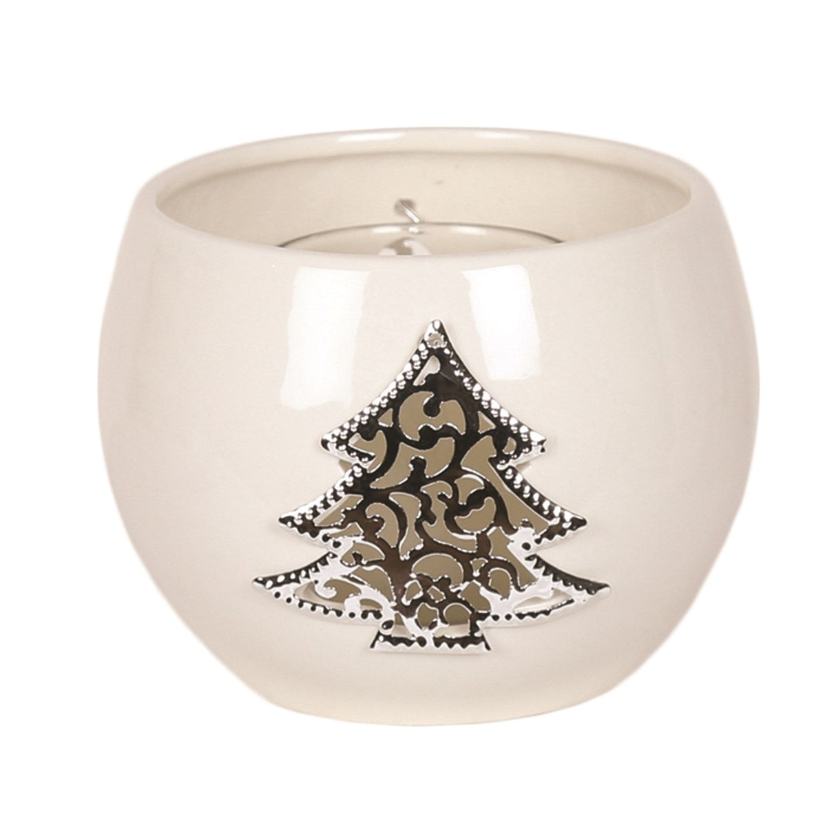 Aroma Candle Holder with Festive Metallic Icon - christmas