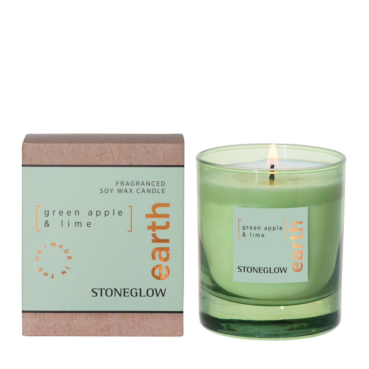 Stoneglow Candles Elements Earth Tumbler Candle - Green Apple & Lime
