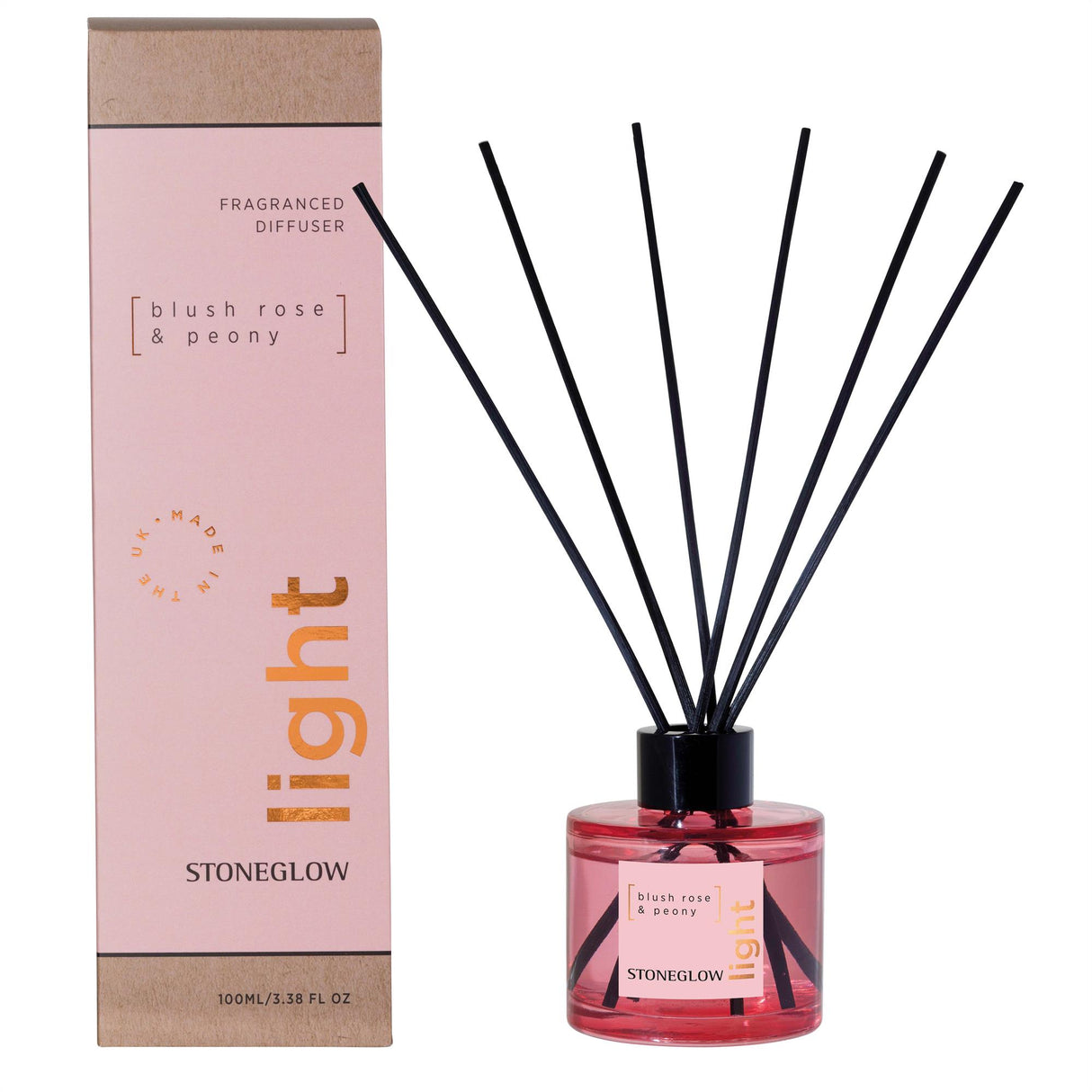 Stoneglow Candles Elements Light Reed Diffuser 100ml - Blush Rose & Peony