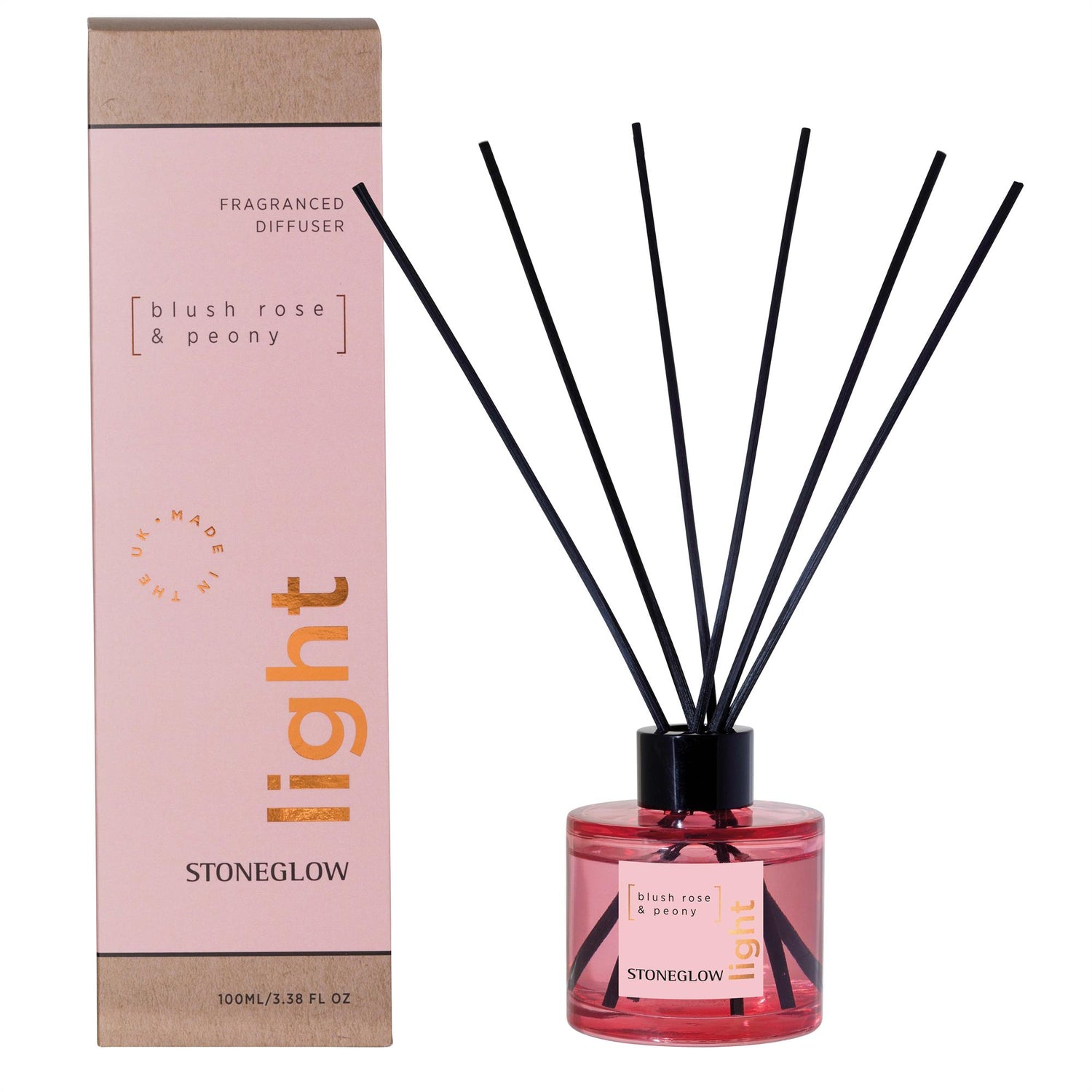 Stoneglow Candles Elements Light Reed Diffuser 100ml - Blush Rose & Peony
