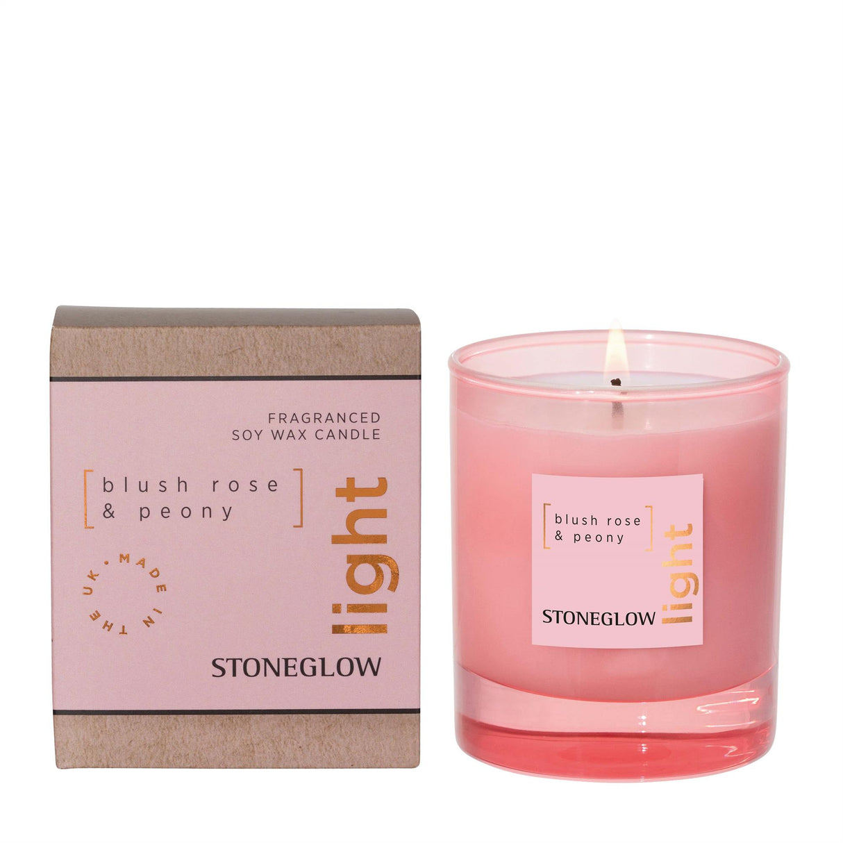 Stoneglow Candles Elements Light Tumbler Candle - Blush Rose & Peony