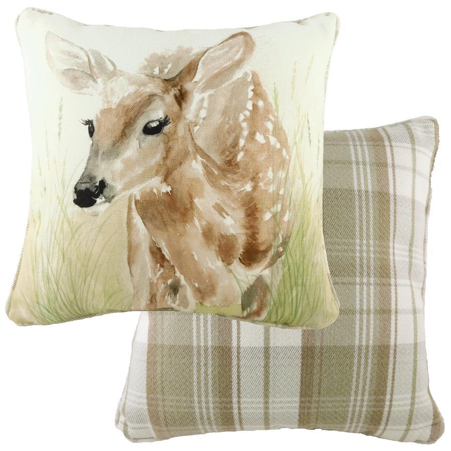 Evans Lichfield Watercolour Collection Piped Cushion Cover: Fawn 17x17"