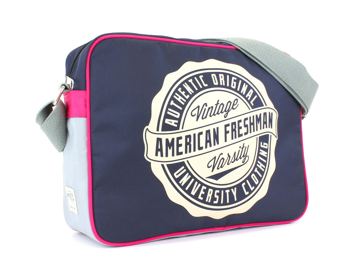 American Freshman Oakland Messenger Bag - Navy & Pink