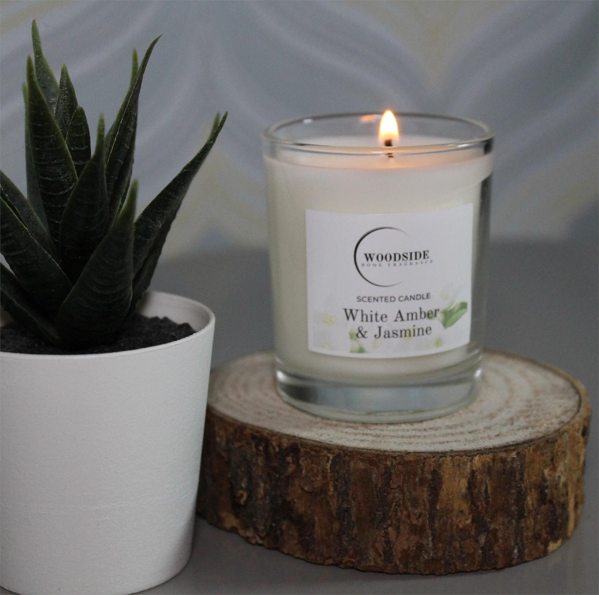 Woodside Home Fragrance Scented Candle - White Jasmine & Amber