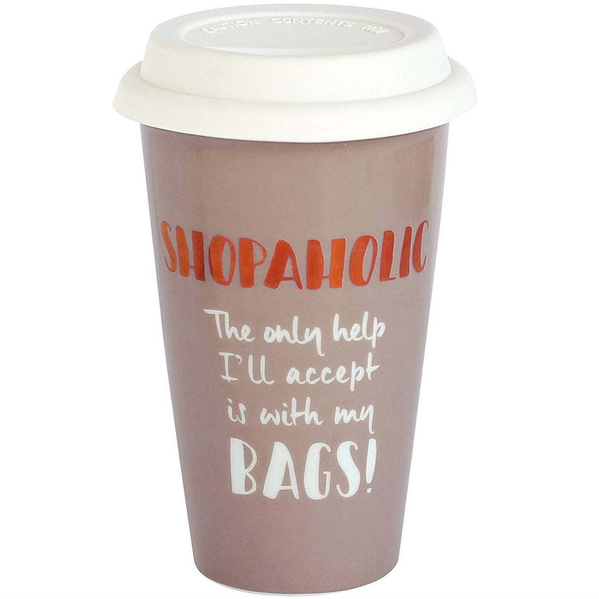 Ultimate Girl Gift Ceramic Travel Mug - Shopaholic