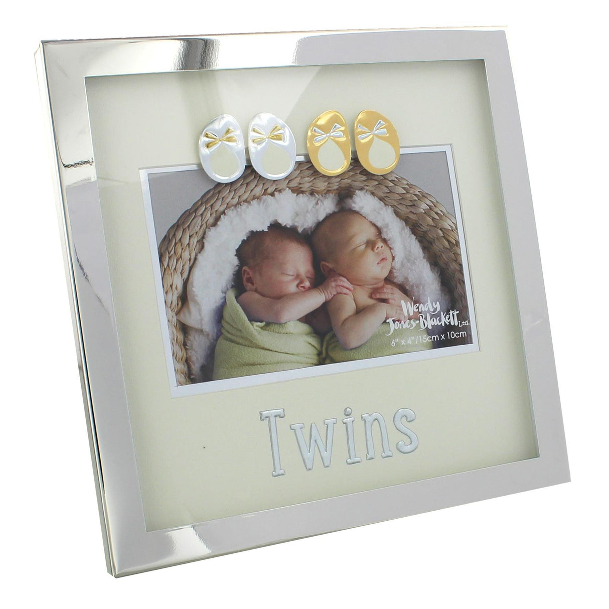 Wendy Jones Blackett Silver Plated Photo Frame 6x4" - Twins