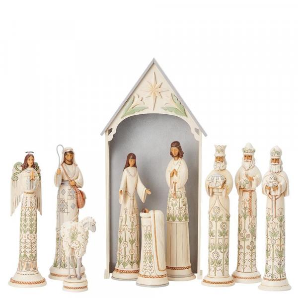 heartwood creek white woodland a time for joy limited edition nativity set