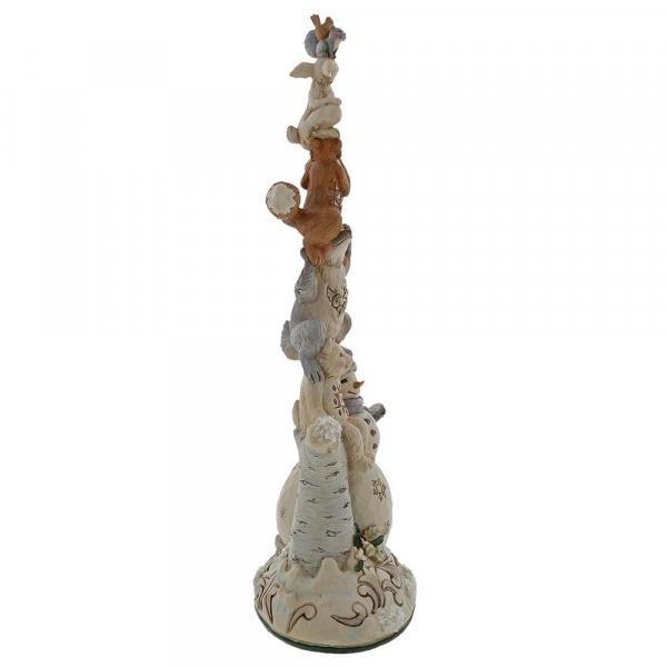 Heartwood Creek White Woodland Snowman with Stacked Animals Figurine