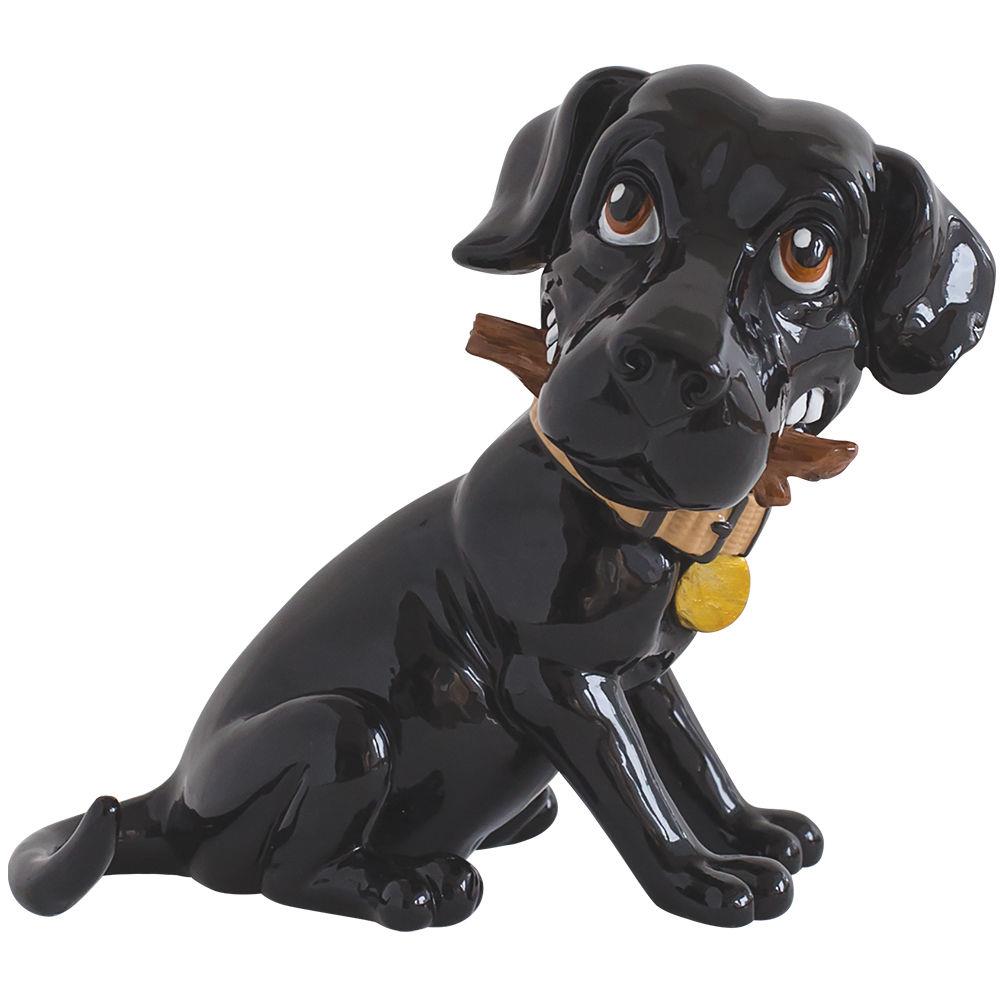 Black Labrador Little paws dog figurine