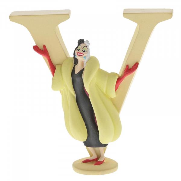 Disney Letter V Figurine: Cruella De Vil 101 Dalmatians