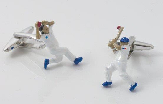 Cricket Batsman & Bowler Cufflinks