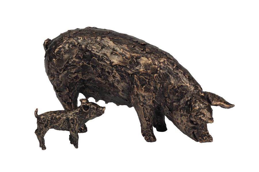 Gleneagles Studio Gallery Collection Bronze Effect Figurine - Sow with Piglet