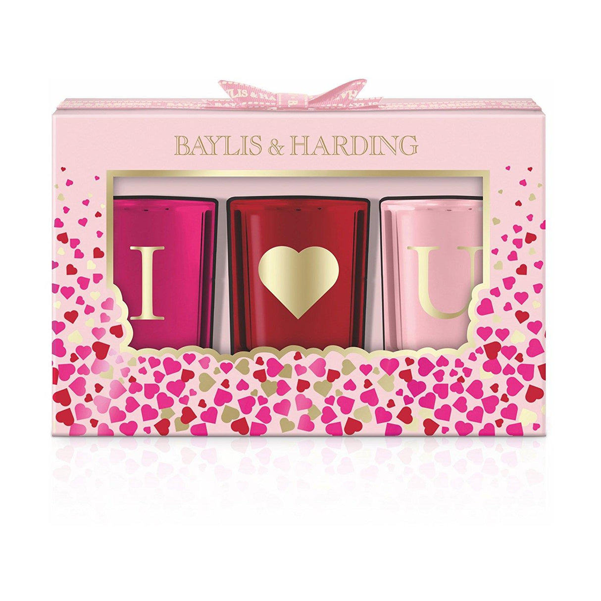 Bayliss & Harding Rose Prosecco I Love U Candles Gift Set