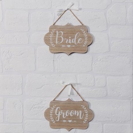 Celebrations Love Story Set of 2 Plaques - Bride & Groom