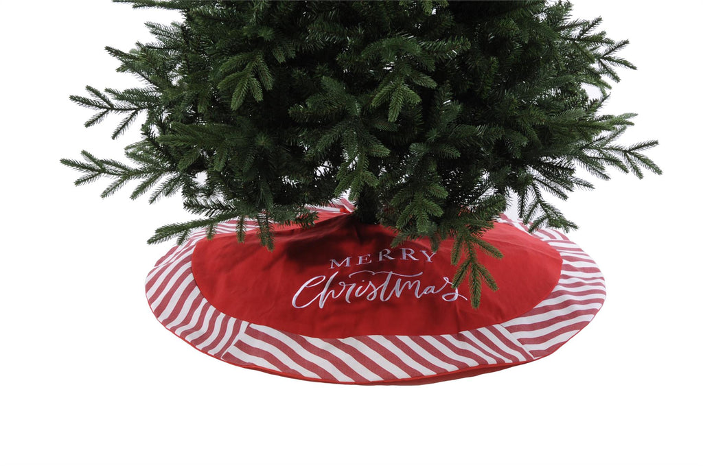Red & White Candy Cane Theme Christmas Tree Skirt