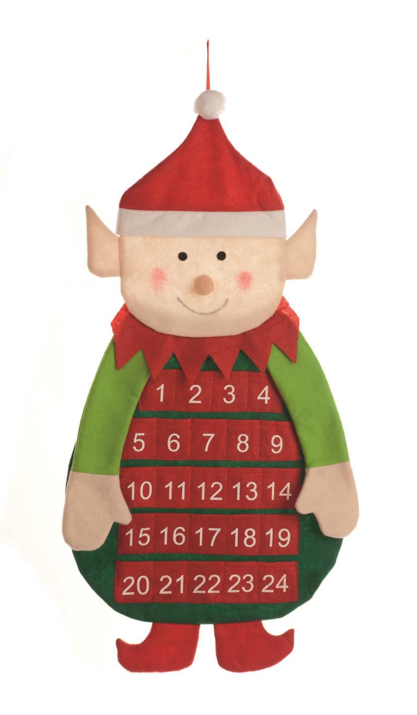 Christmas elf advent calendar use again 24 pockets